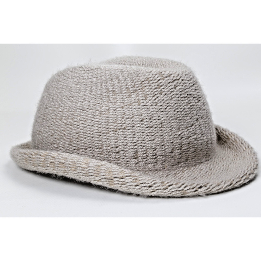 Vintage Jeffrey Lawrence for Lawrence Bentley Hat Gray Italian Knit Fedora S